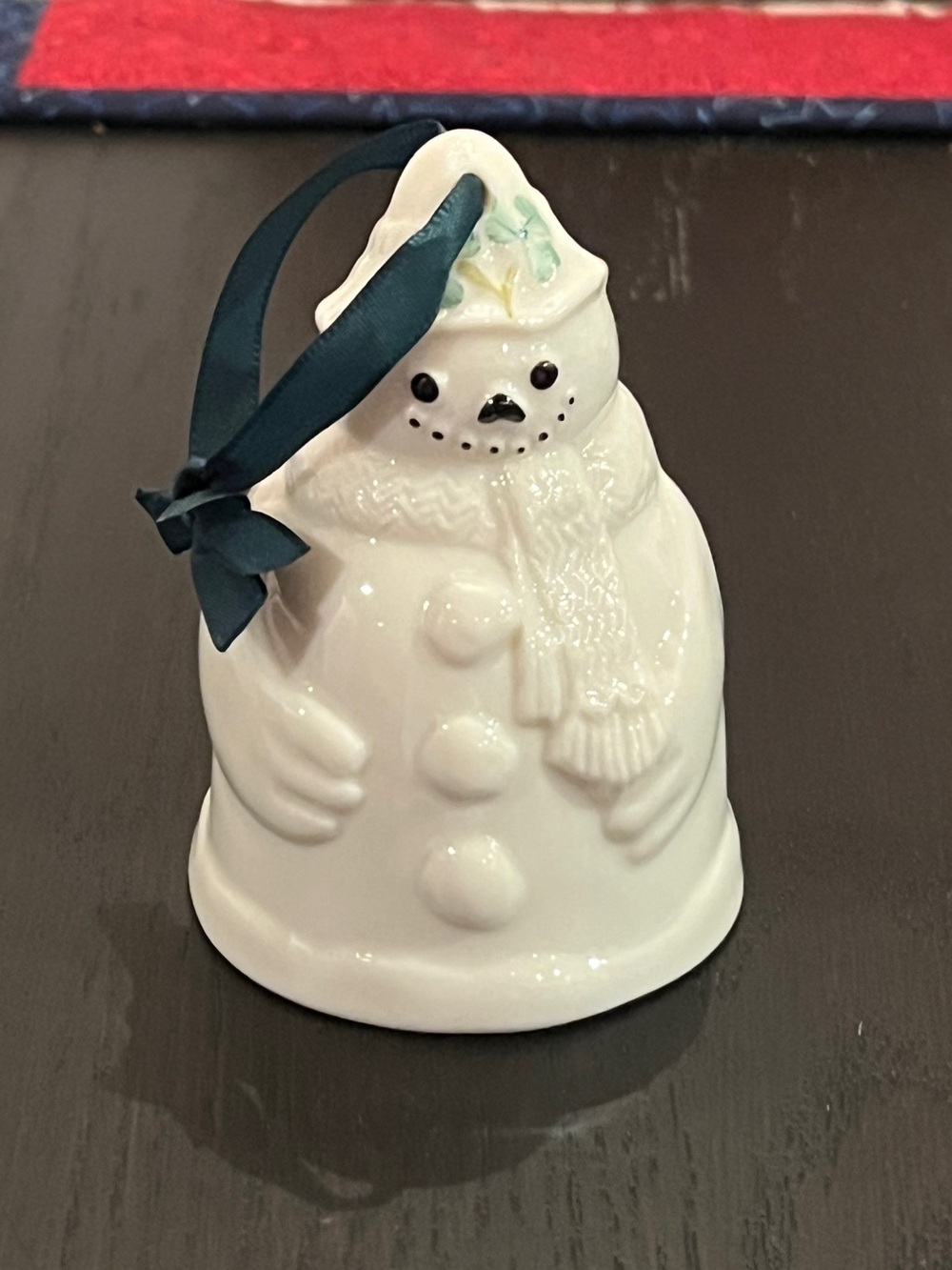 RARE Belleek Snowman Shaped Bell Ornament